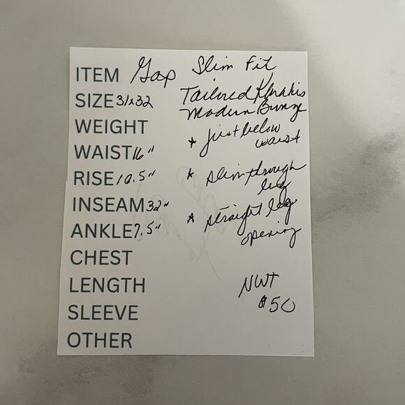 Gap Tailored Khakis Slim Fit Men 31x32 Modern Bronze Straight Leg Flat Front NEW - Picture 11 of 11